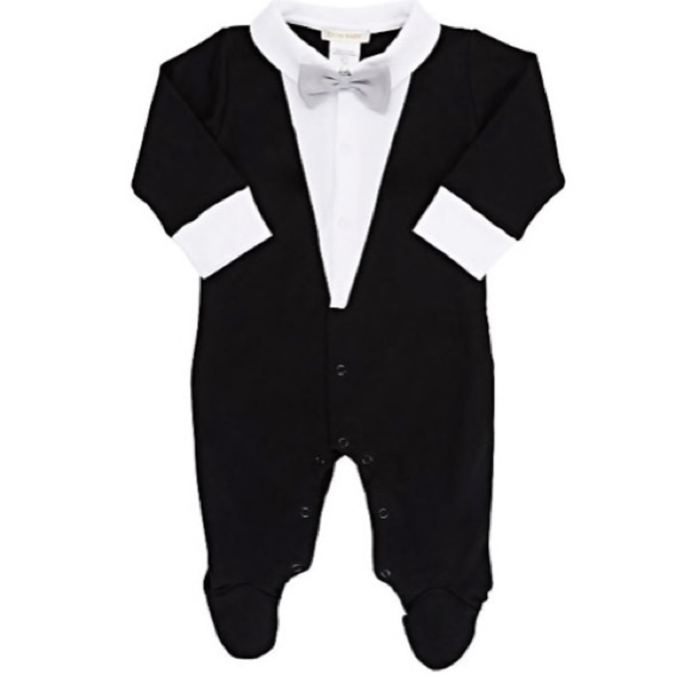 LYDA BABY Infants' Tuxedo Tails Footed Coverall